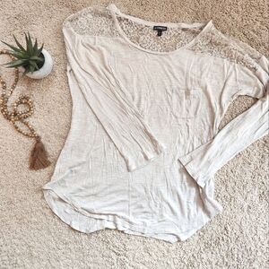 Express Lace Detail Long Sleeve Shirt